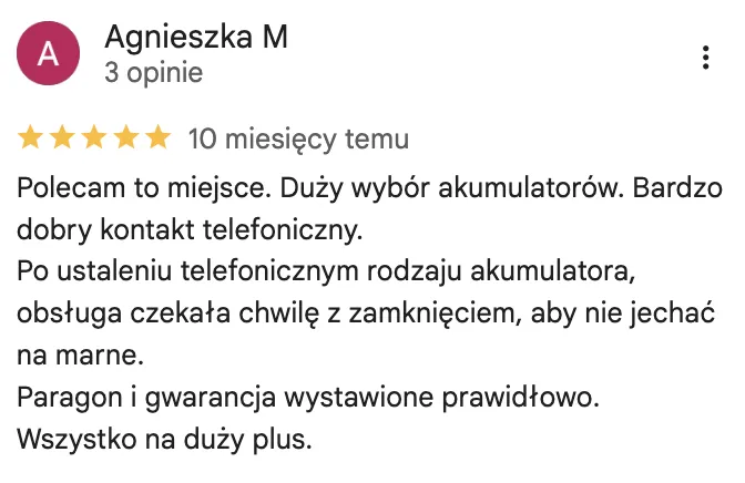Opinia klienta