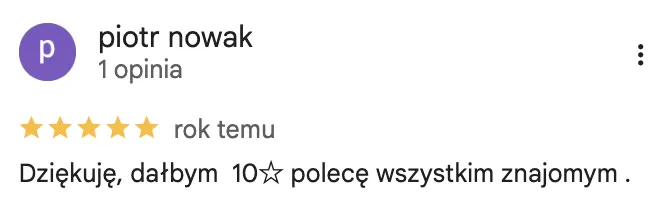 Opinia klienta