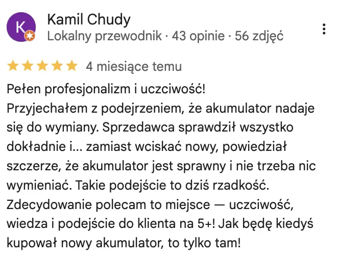 Opinia klienta
